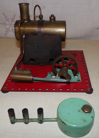 Circa 1948 Flatbase Mamod SE1 Live Steam Engine & Wick Burner