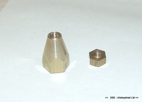 Brass Ferrule & Nut For Bottom Of Mamod Live Steam Engine Steering Rod